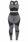 Women's 2-Piece Seamless Workout Set – High-Waisted Leggings & Sports Bra