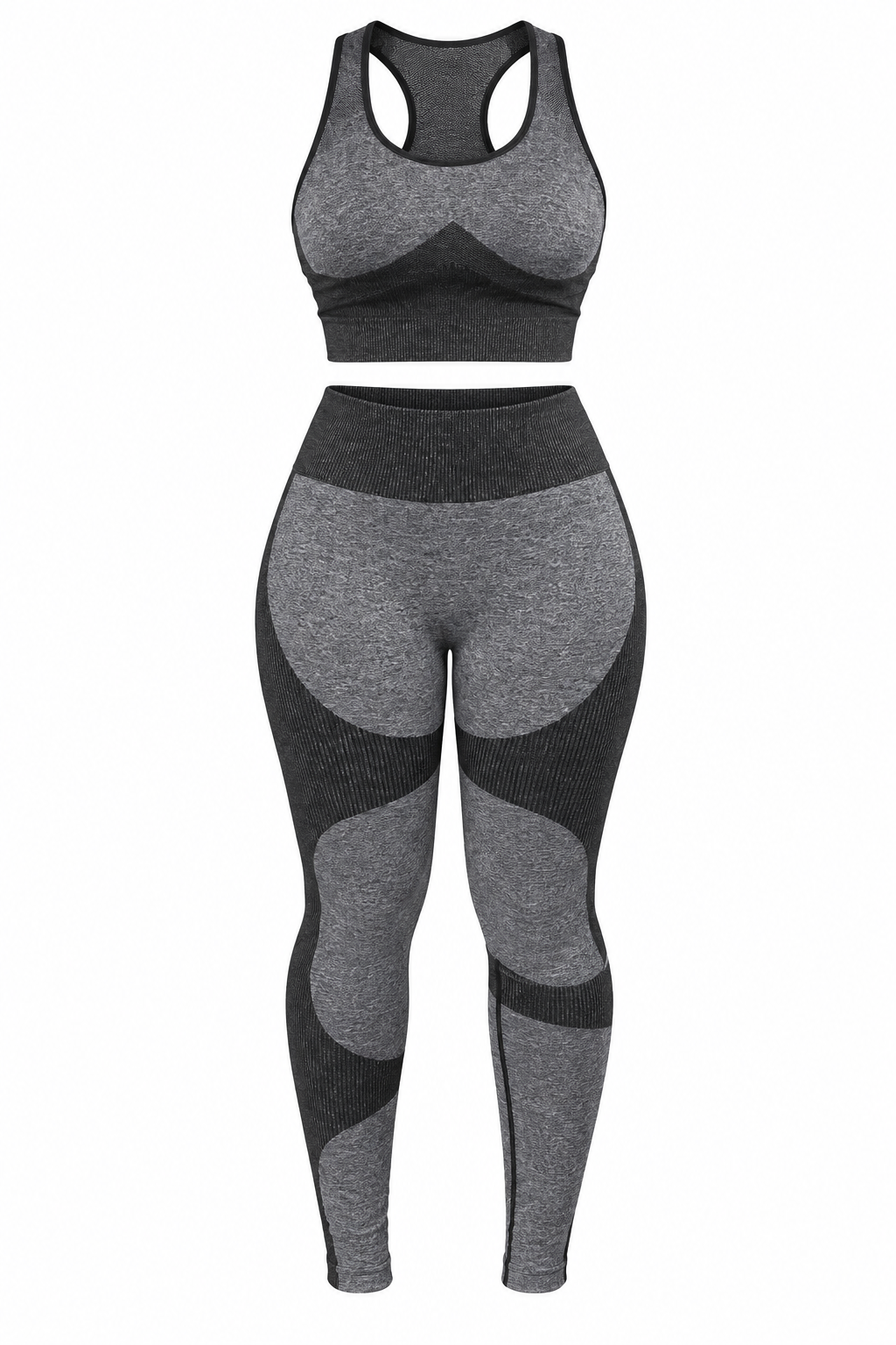 Women's 2-Piece Seamless Workout Set – High-Waisted Leggings & Sports Bra