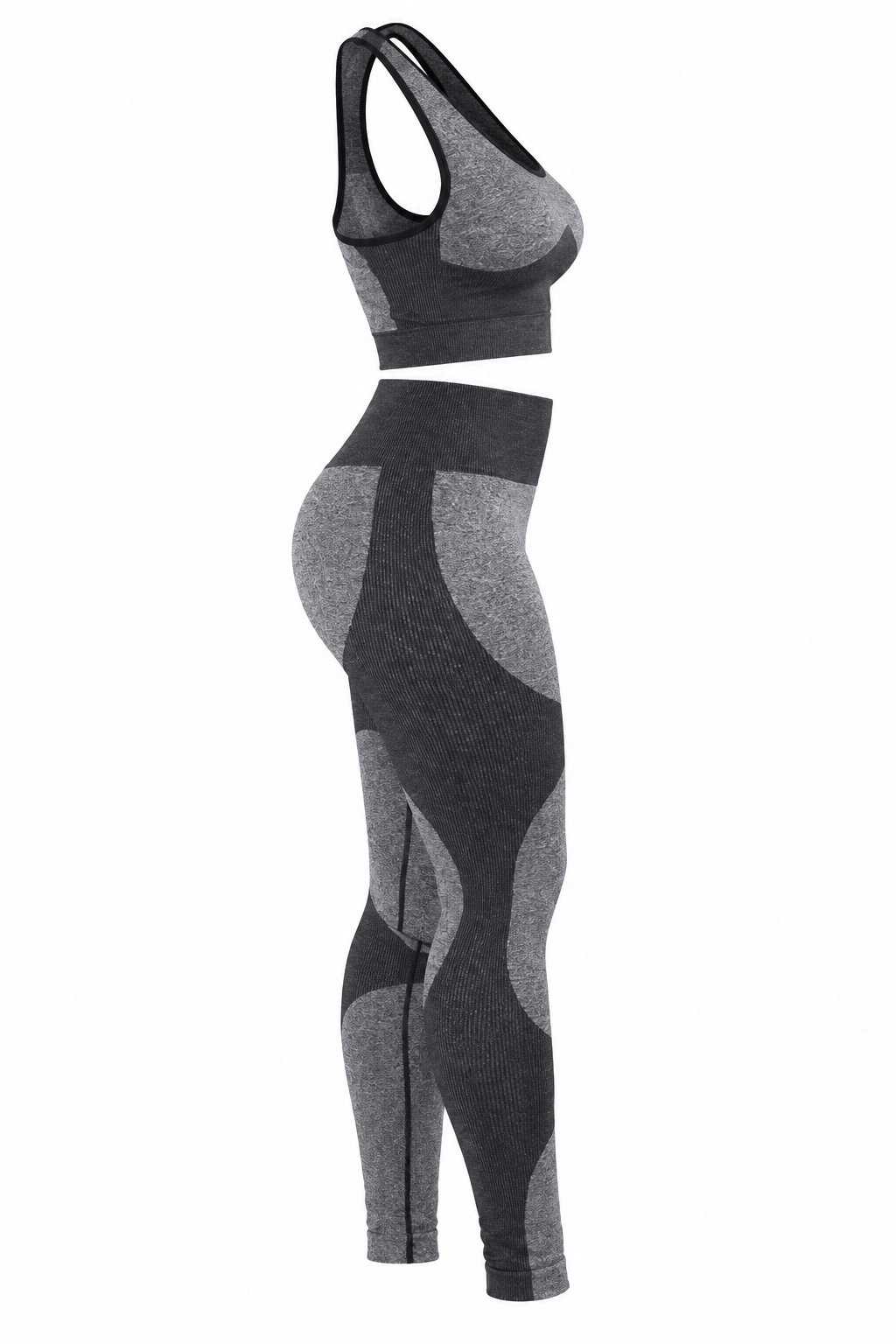 Women's 2-Piece Seamless Workout Set – High-Waisted Leggings & Sports Bra