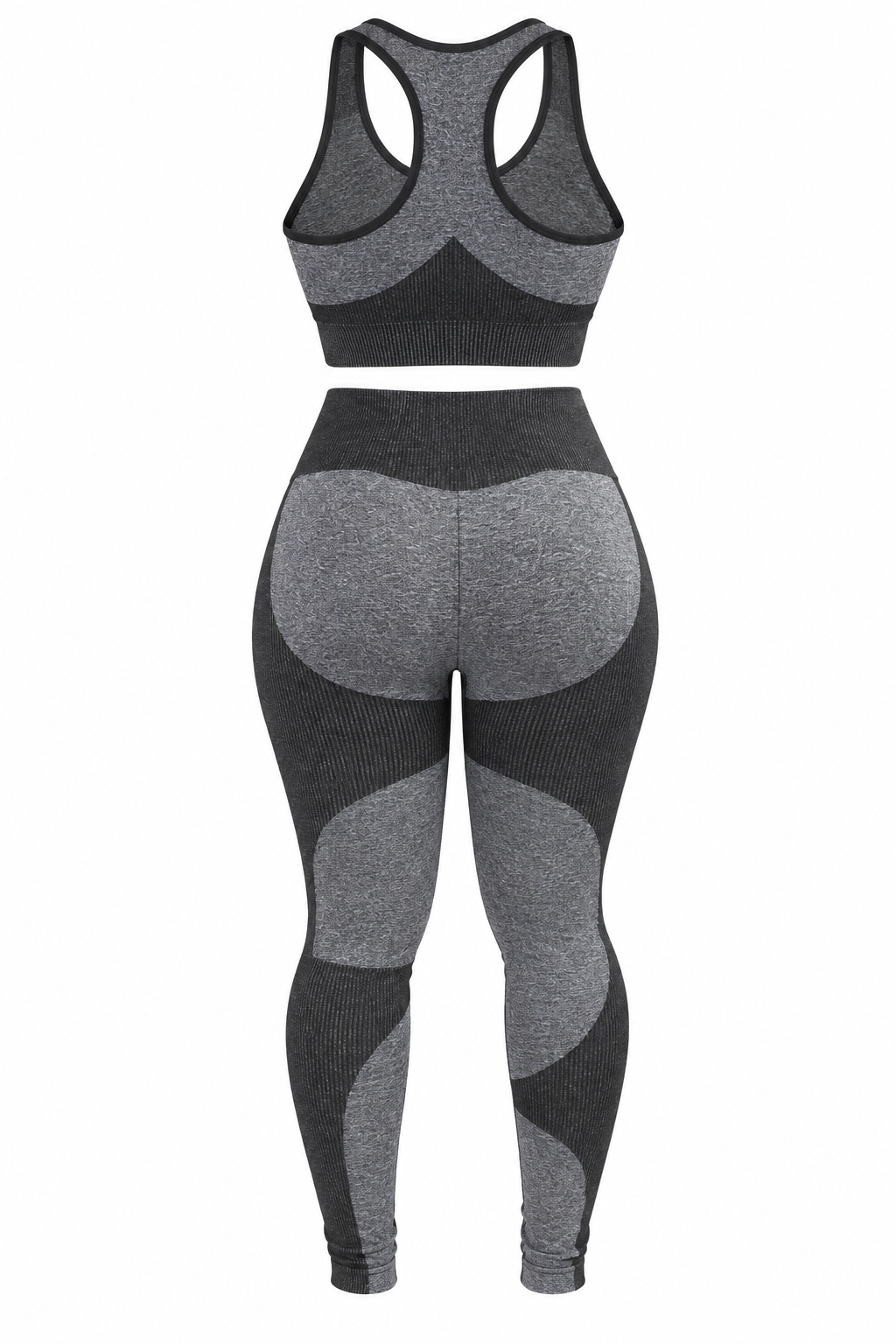 Women's 2-Piece Seamless Workout Set – High-Waisted Leggings & Sports Bra