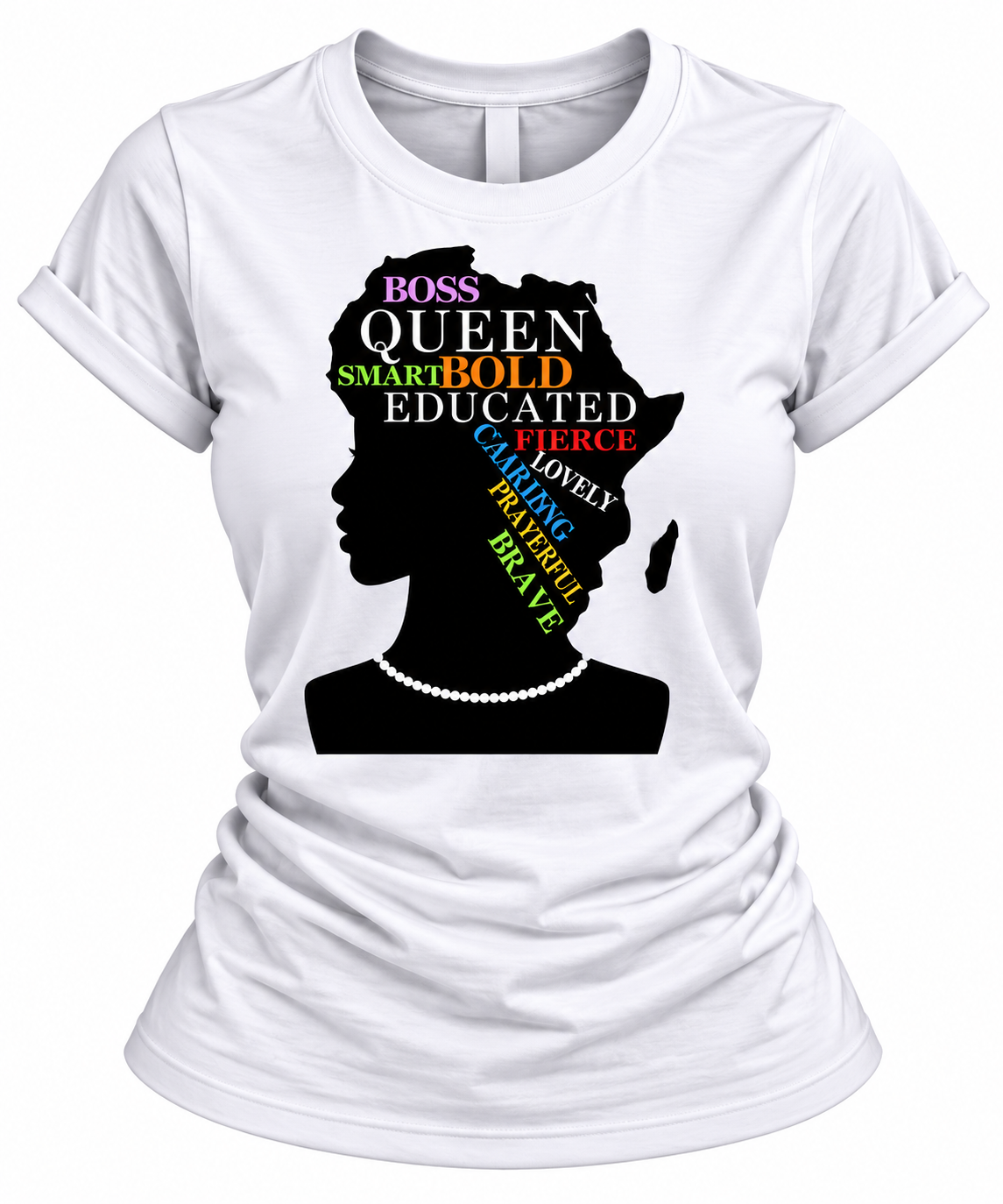 T-Shirt – Boss Queen African Map Tee, Black Girl Magic Inspirational Shirt