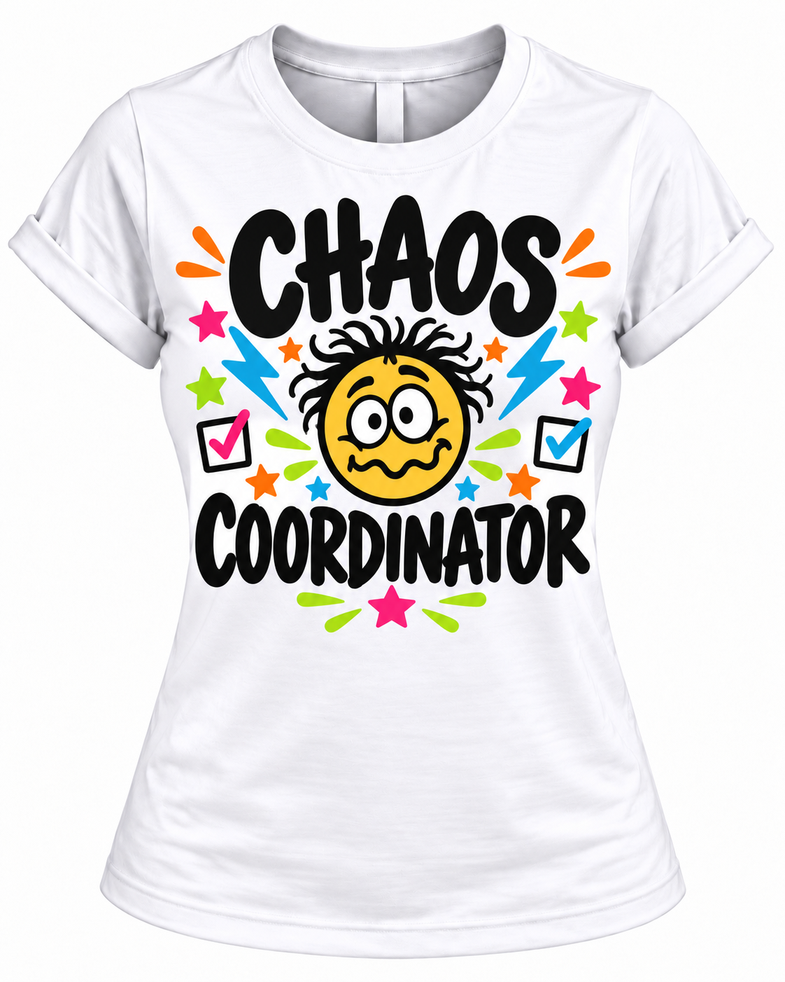 T-Shirt – Funny Women's Graphic Tee, Colorful Mom Life Shirt