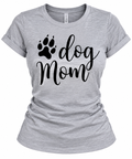 T-Shirt for Women – Cute Paw Print Dog Lover Tee in Heather Gray