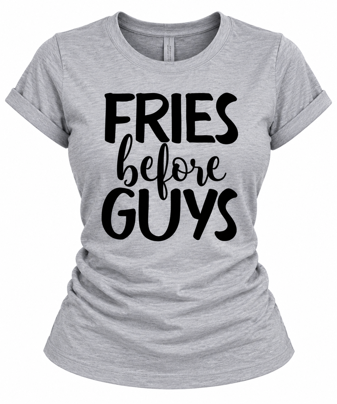 T-Shirt for Women – Funny Food Lover & Sassy Quote Tee in Heather Gray