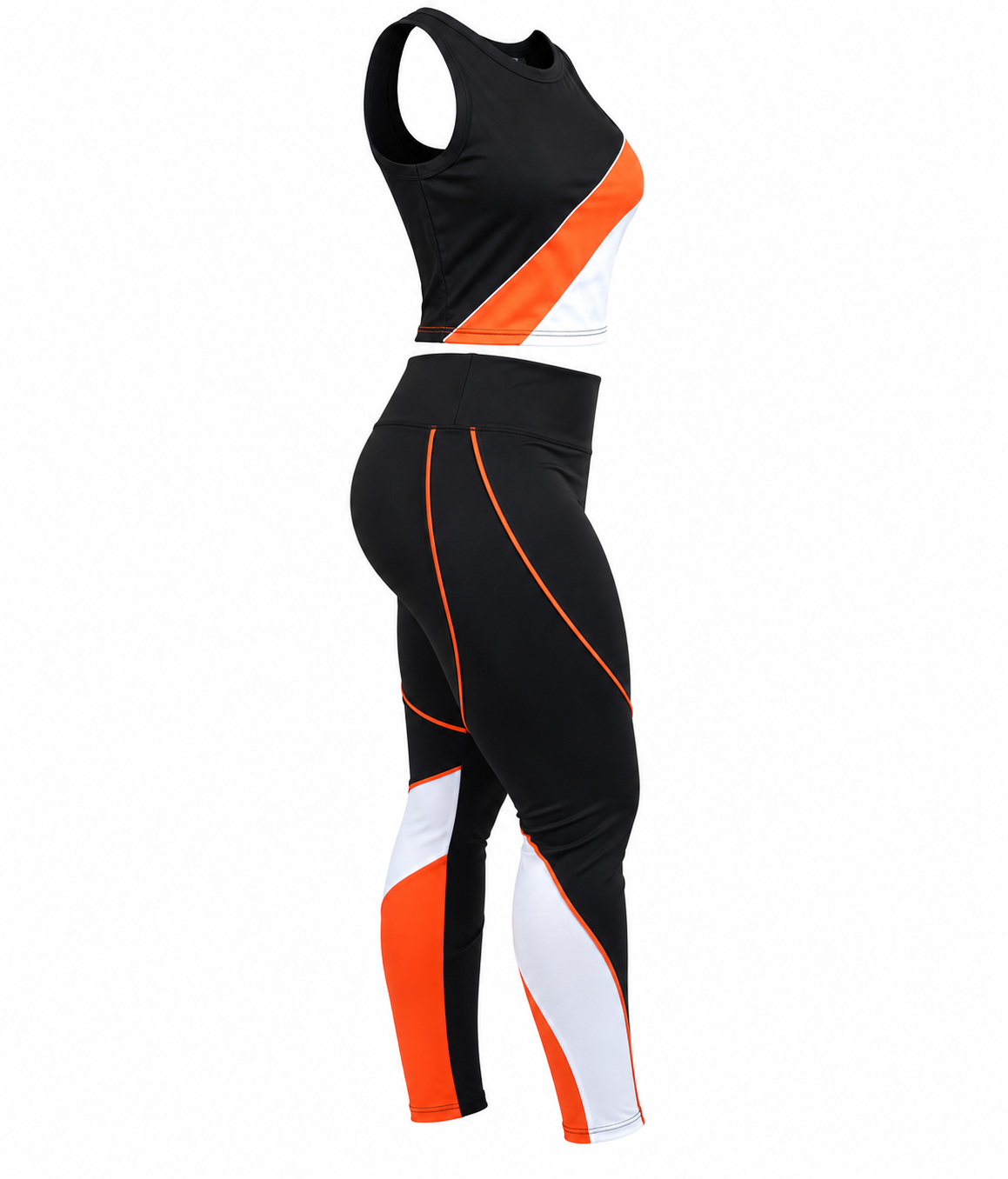 Women's 2-Piece Activewear Set | Color Block Leggings & Crop Top1
