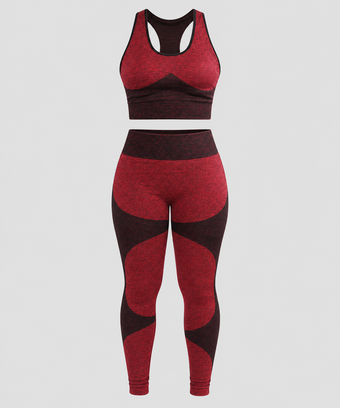Women's 2-Piece Seamless Workout Set – Red