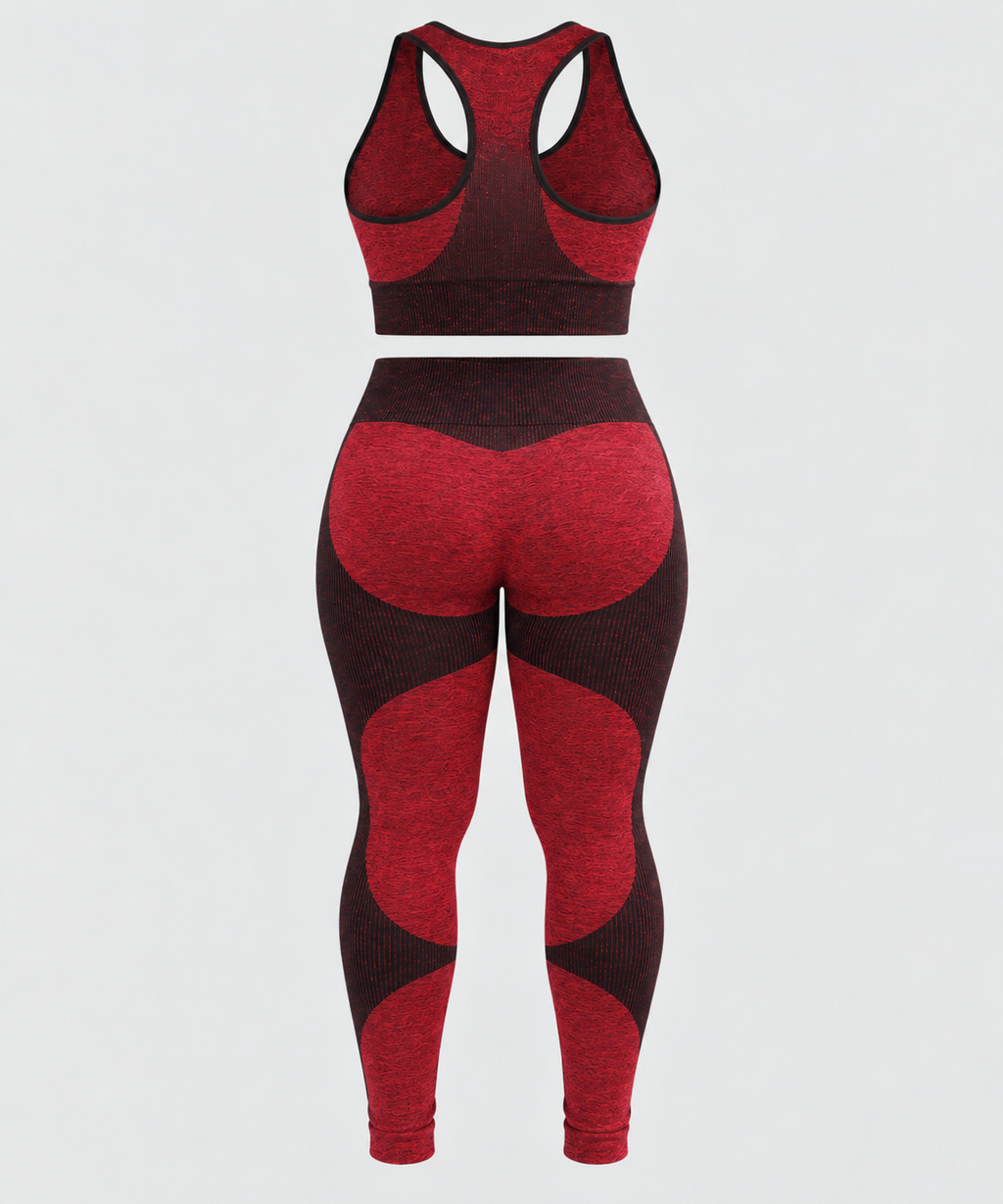 Women's 2-Piece Seamless Workout Set – Red2