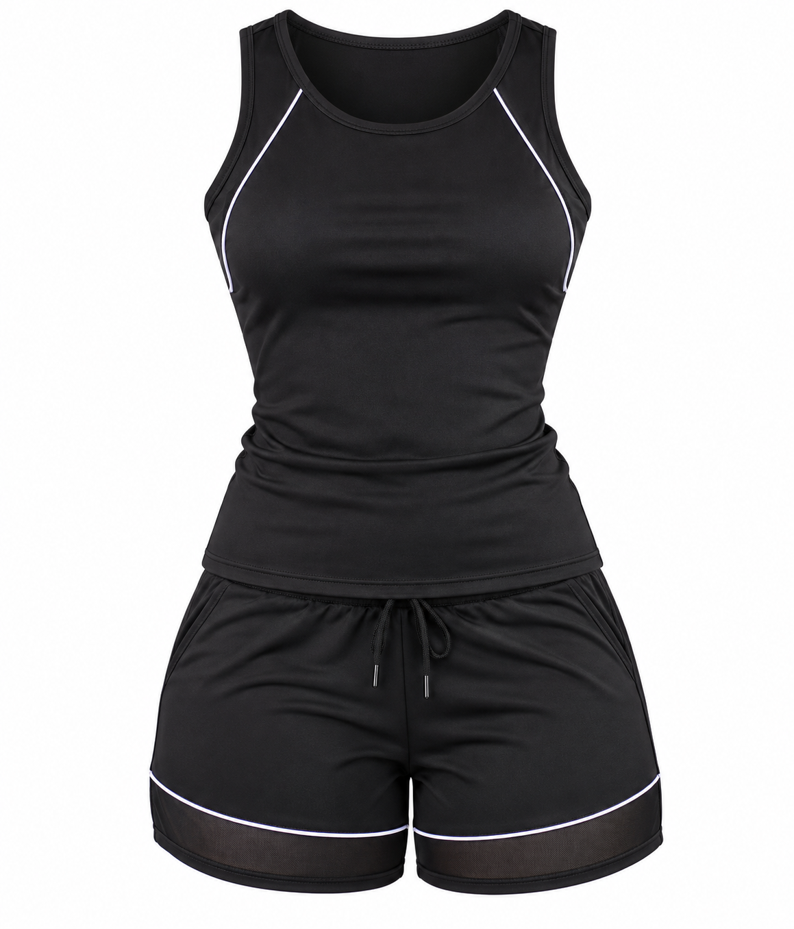 Women's Black 2-Piece Shorts Set