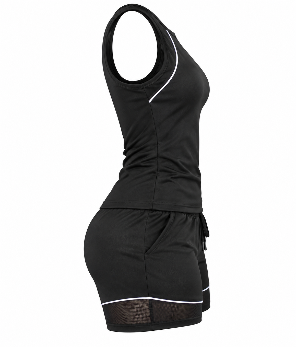 Women's Black 2-Piece Shorts Set1
