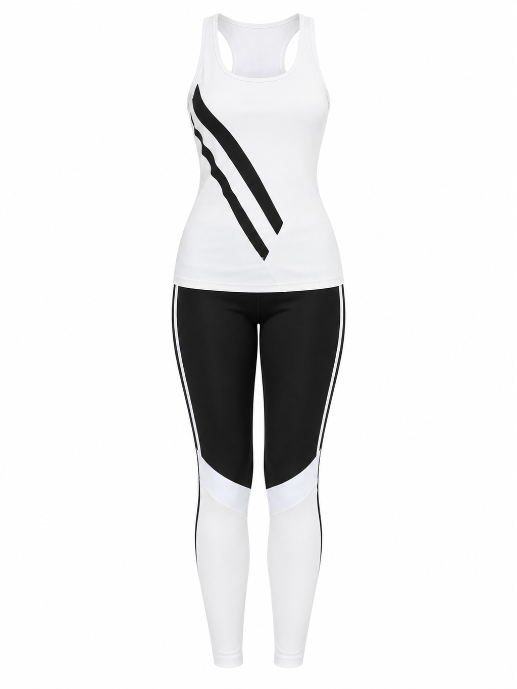 Women's Black & White Activewear Set