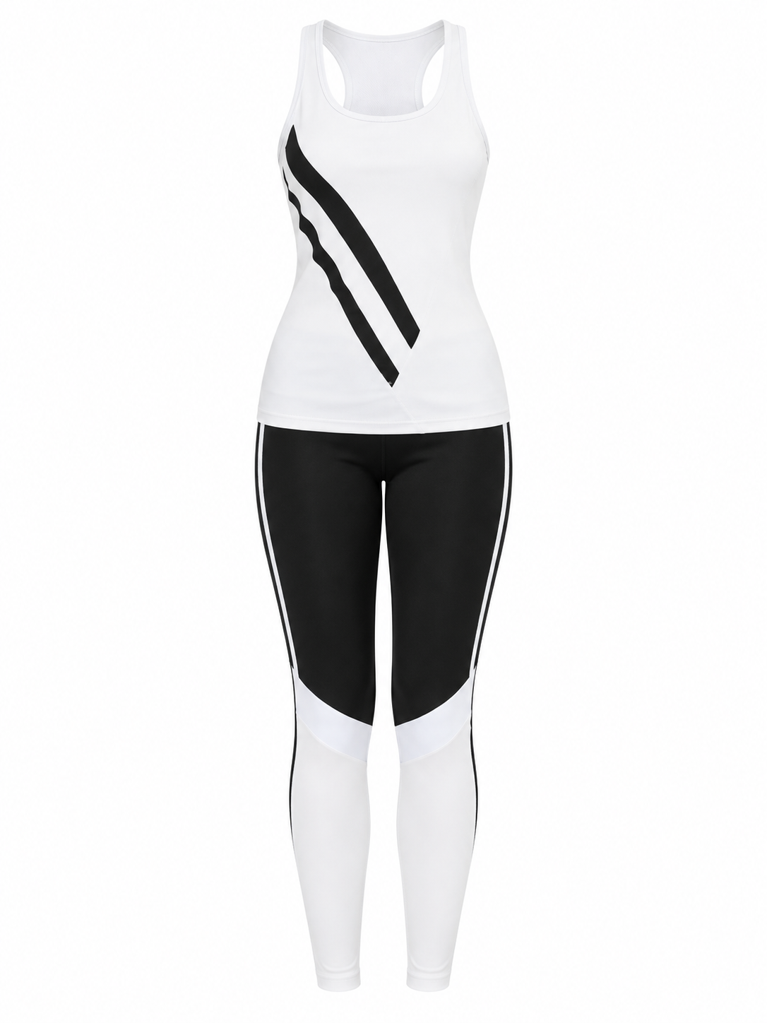 Women's Black & White Activewear Set
