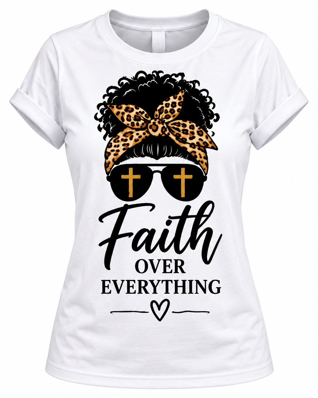 Women's Faith Over Everything Christian Graphic T-Shirt
