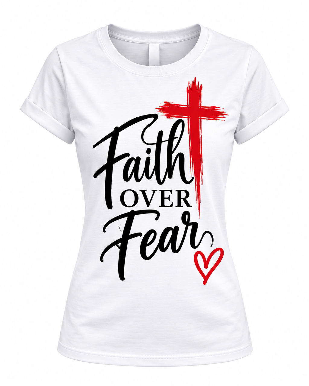 Women's Faith Over Fear Christian Graphic T-Shirt