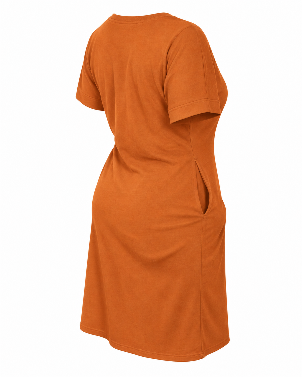 Women's Mustard Blouson Waist Midi Dress with Pockets1